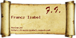 Francz Izabel névjegykártya